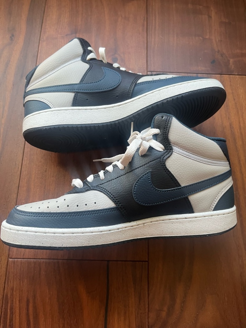 Nike Navy and White Retro High-Top Sneakers